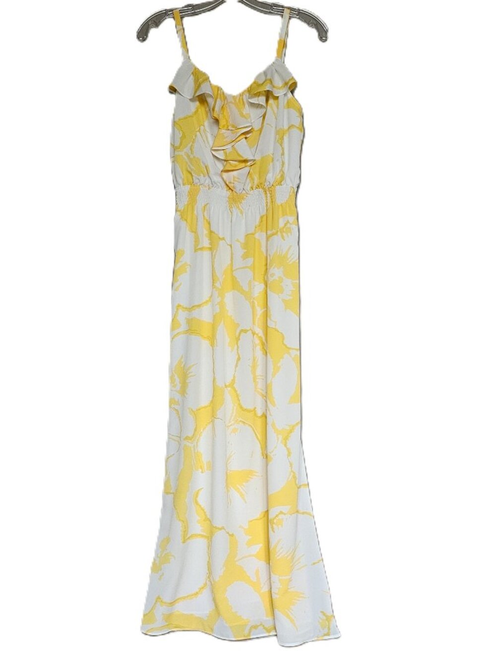LOFT | Yellow Floral Ruffle Maxi Dress | Resort Vacation | Size 2